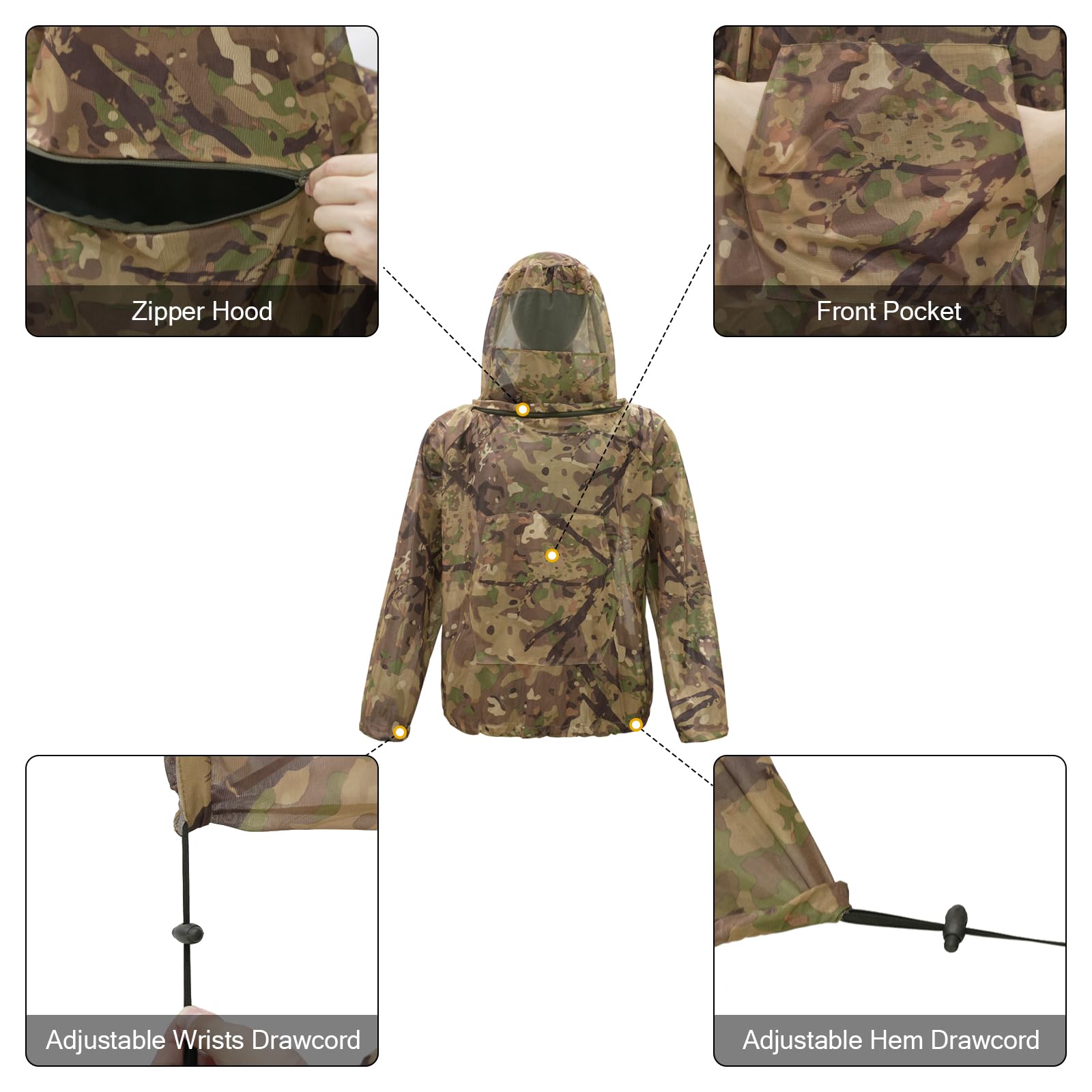 LOOGU adjustable-cuffs-waist ensure a secure fit for movement in outdoor activities.
