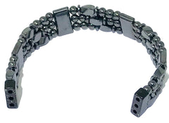 Look Sharp Magnetic Hematite Bracelet close-up shows rare earth clasp for strong magnetic hold