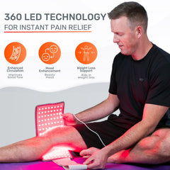LOOKEE HealGlow Pro full-body wrap fits around back, shoulders, and neck.