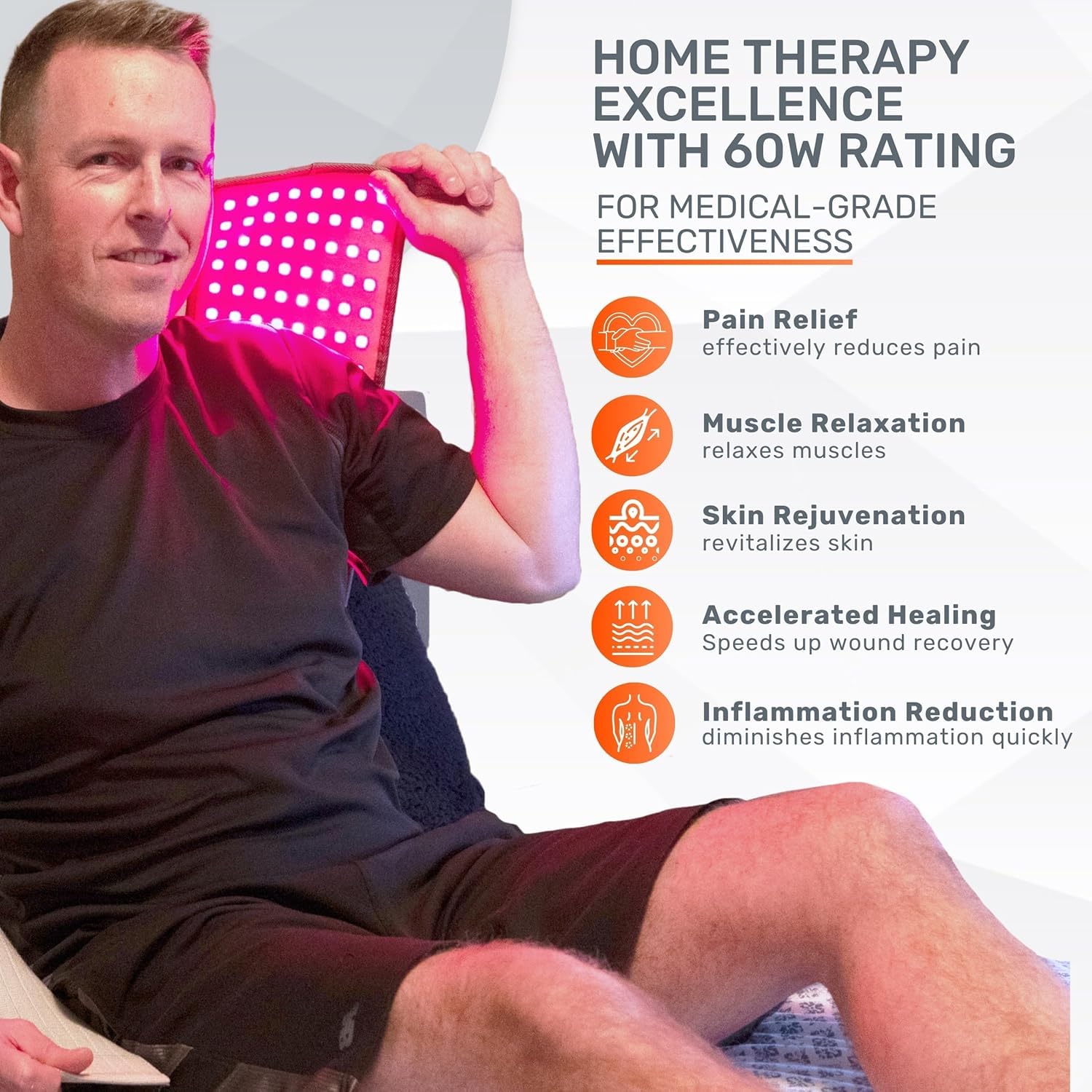 LOOKEE HealGlow Pro 120-LED array delivers soothing red and infrared light.