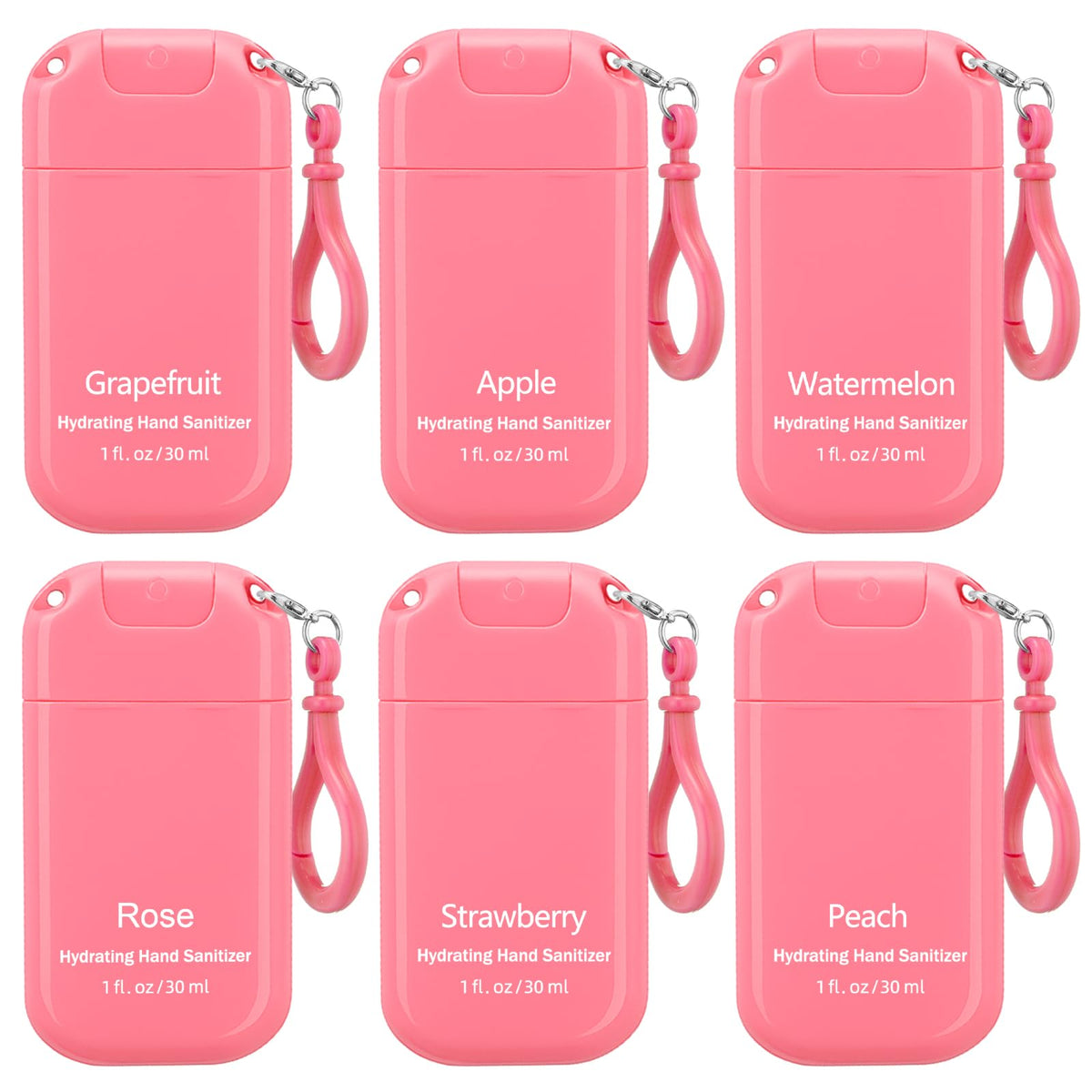 Loopeer 12-pack pink mini sanitizer sprays for on-the-go hygiene and shared use.