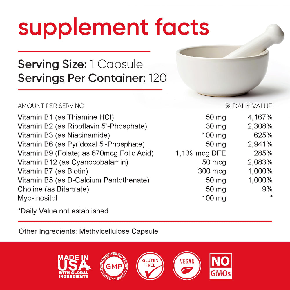 Loriináe Mega B Complex label detail showing vegan formulation