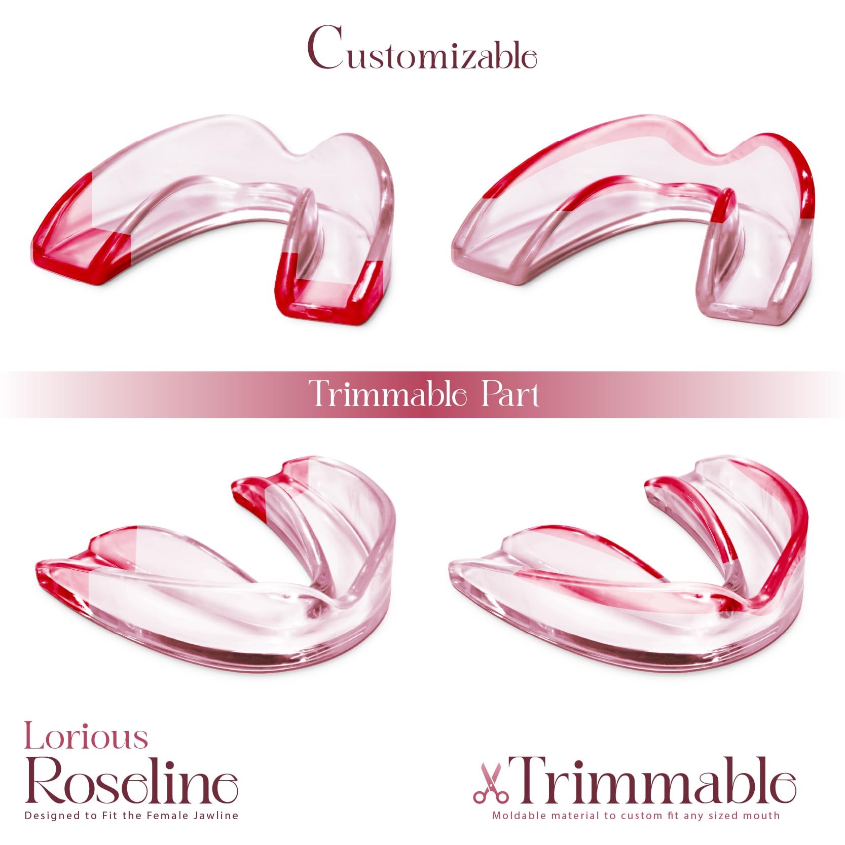 LORIOUS pink small-size guard designed for smaller mouths.