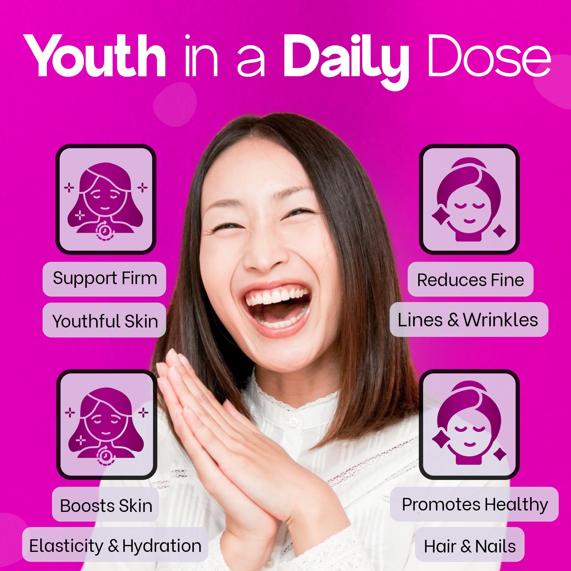 Losoki collagen for hair and nails visualization of strengthened growth.