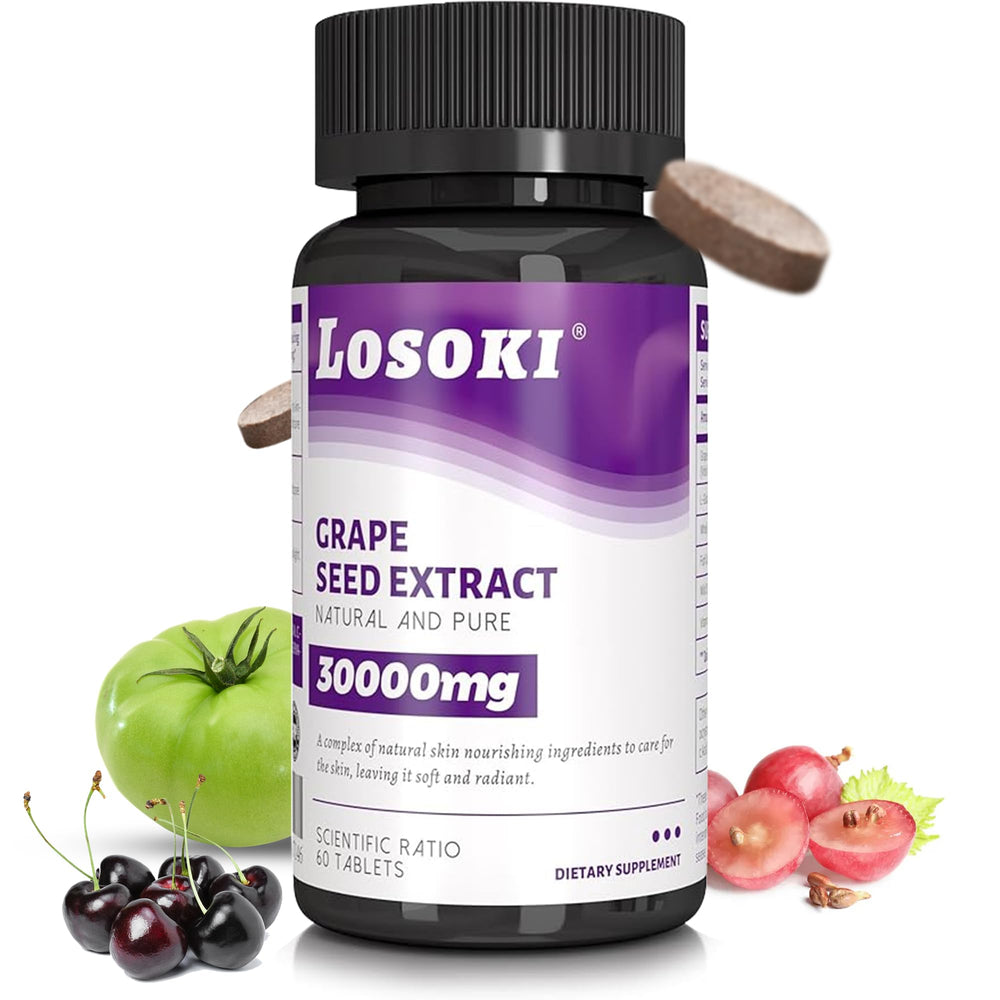 Losoki Skin Nourishing Supplement bottle front promotes healthy skin and daily use.