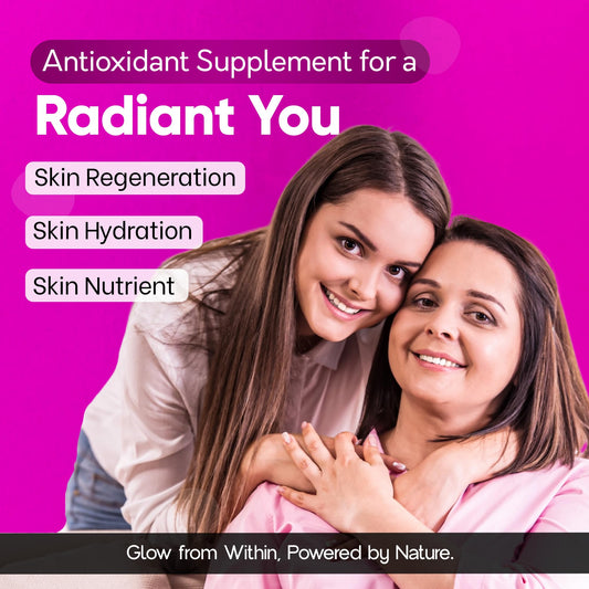 Losoki Skin Nourishing Supplement with grape seed extract highlighting antioxidant skin support.