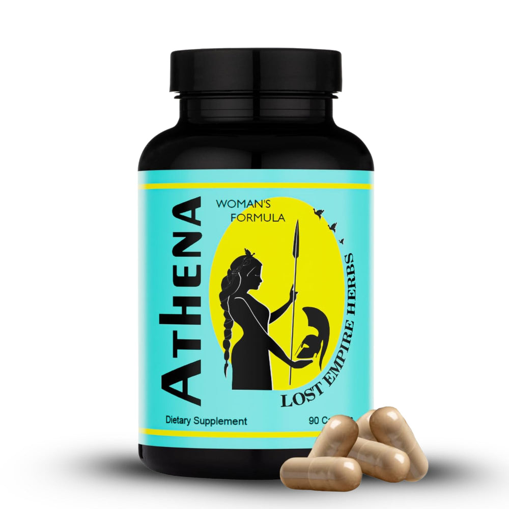 Lost Empire Herbs Athena Women’s Formula bottle front view for daily vitality support.