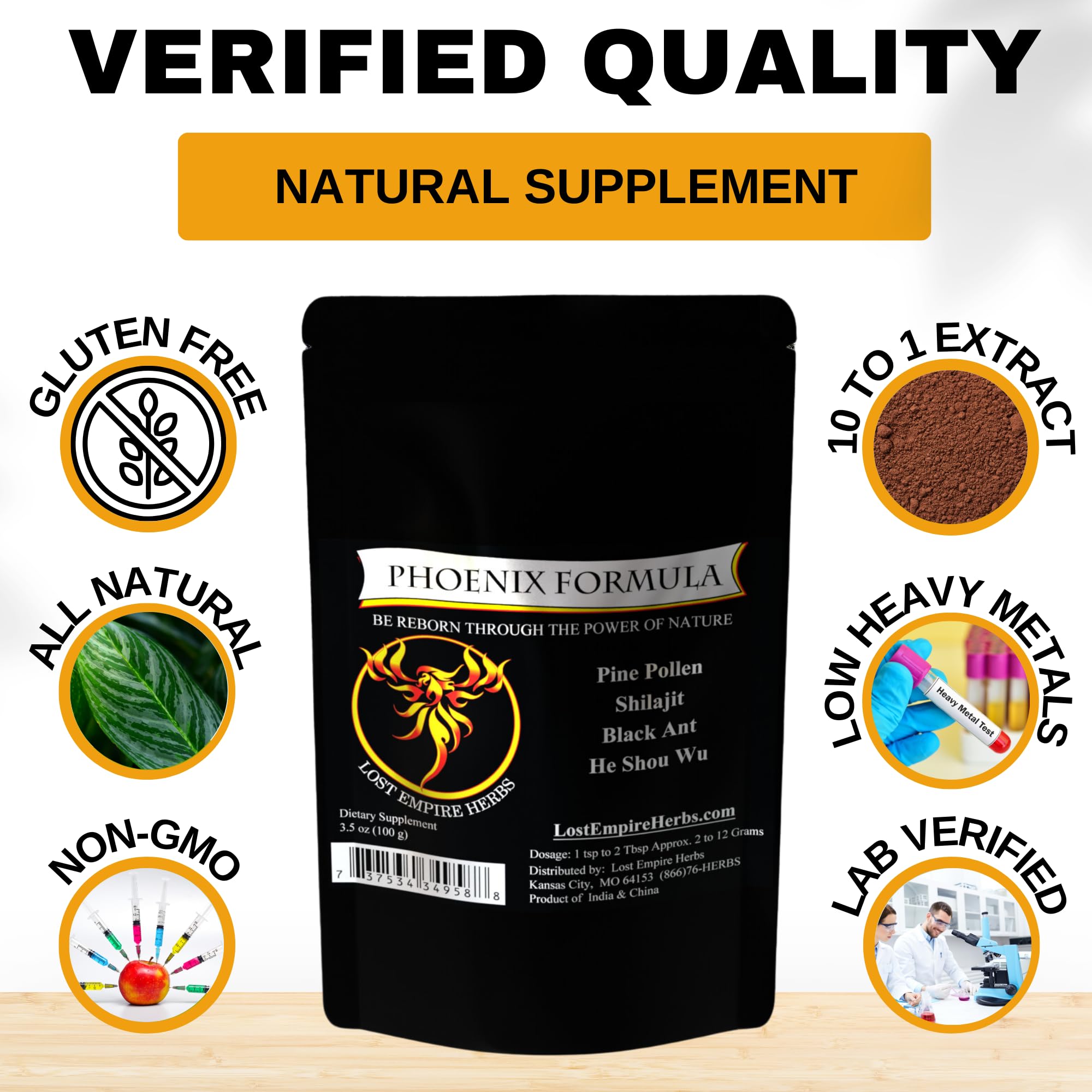Lost Empire Herbs He Shou Wu powder offering deep nourishment over time.
