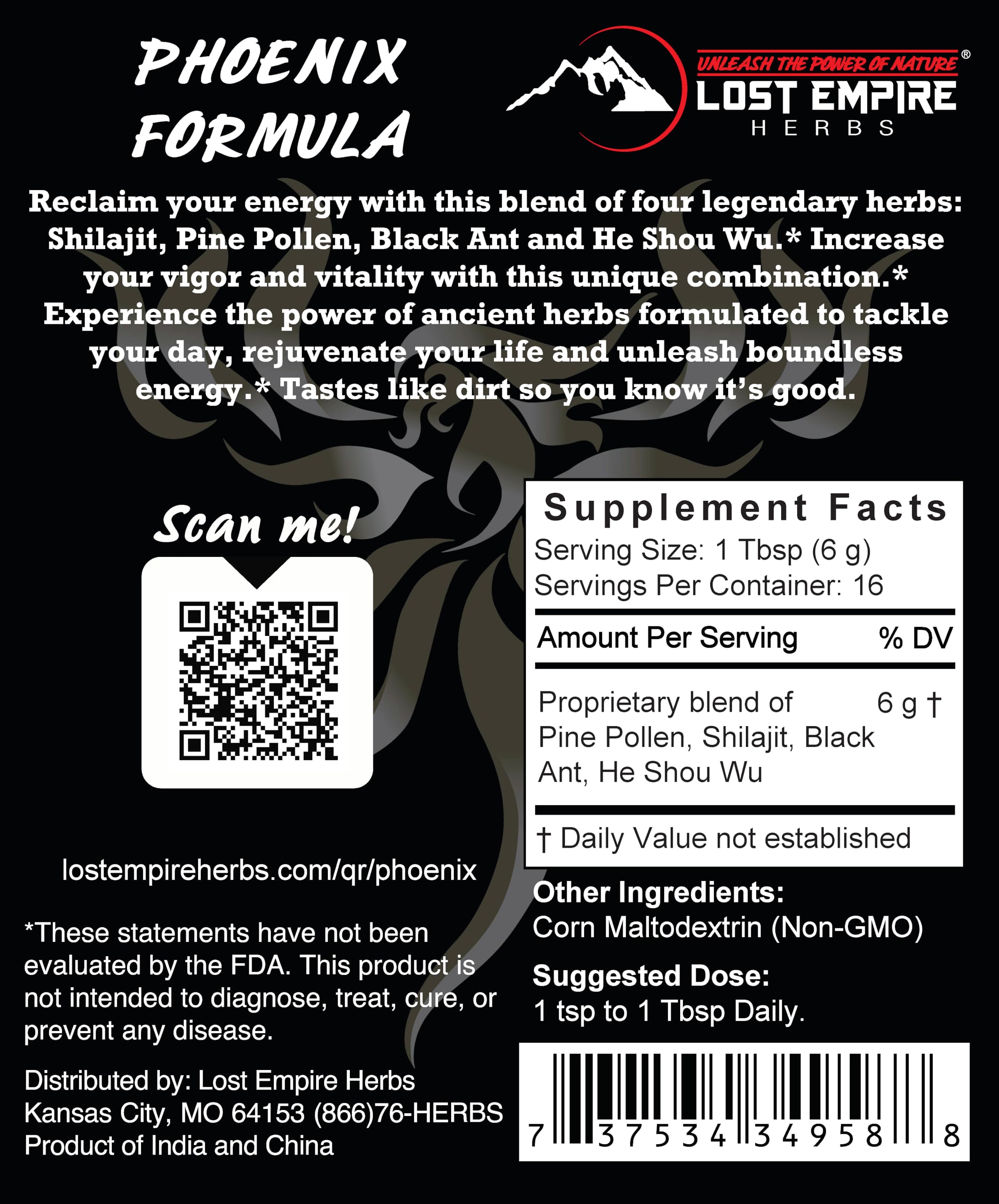 Phoenix Rejuvenation Formula powder being scooped for daily energy and routine use.