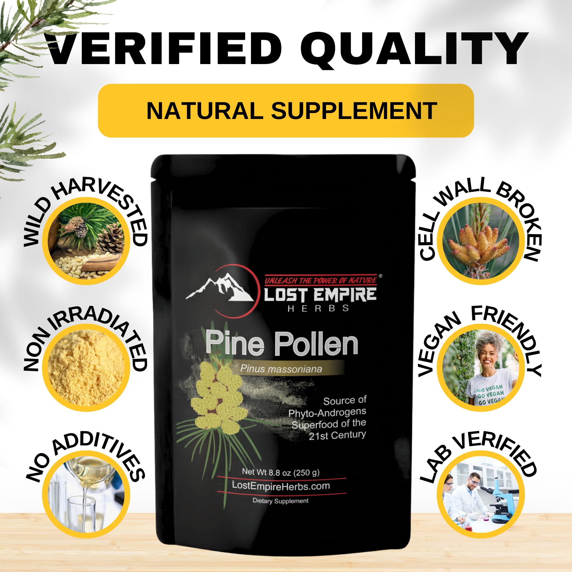 Lost Empire Pine Pollen Powder dry spoon with powder for easy use.
