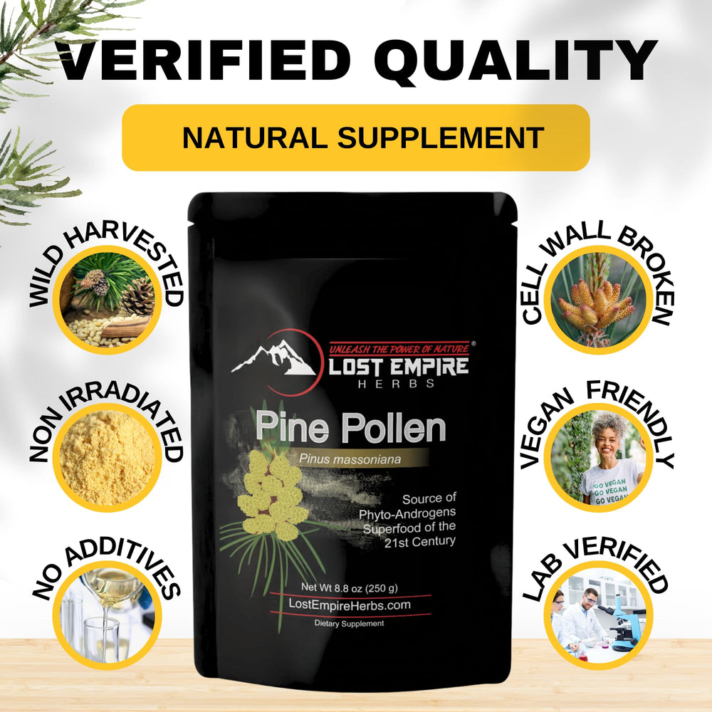 Lost Empire Pine Pollen Powder dry spoon with powder for easy use.