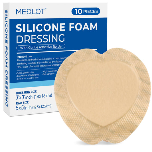 LotFancy sacral foam dressing 7x7 border secures sacral ulcers