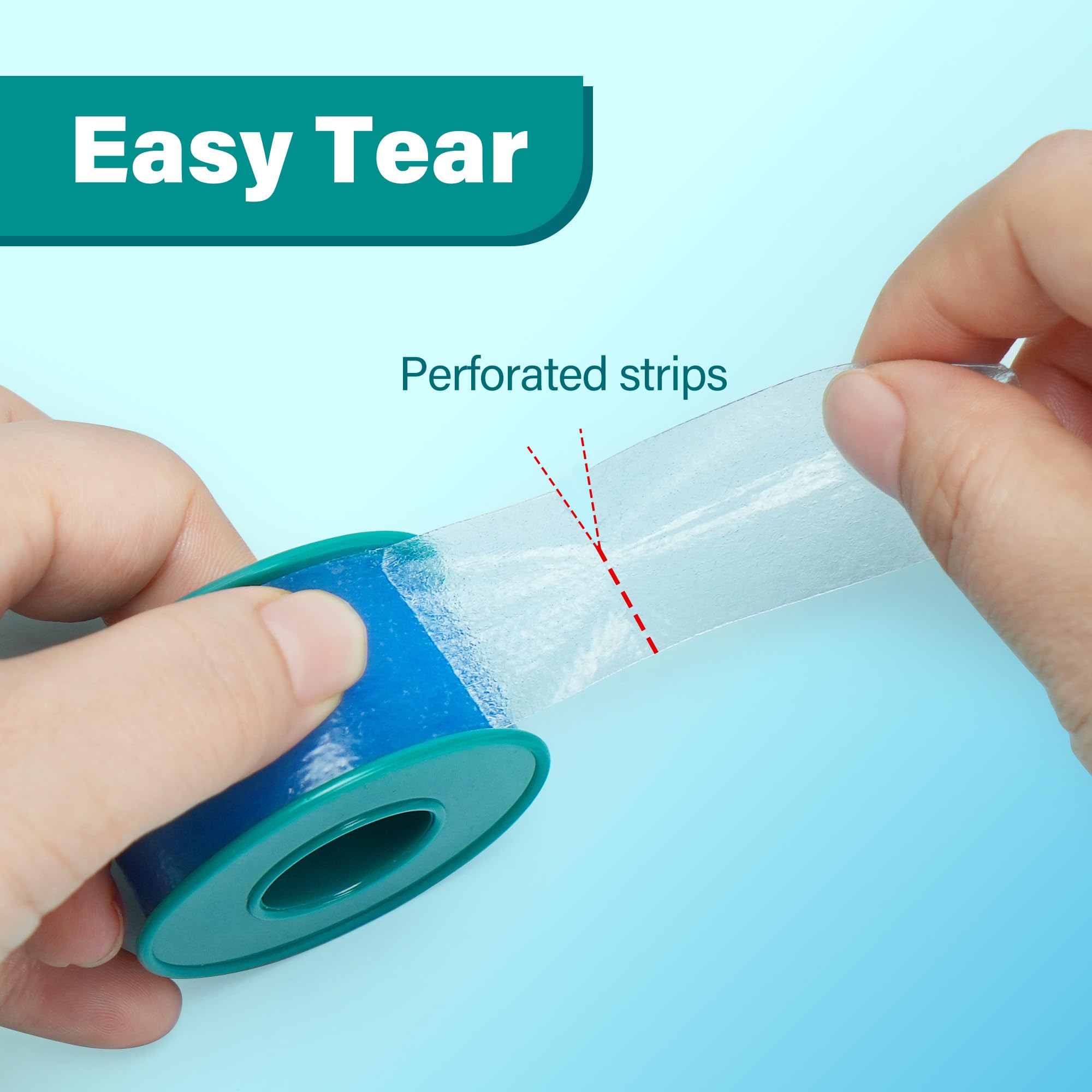 Close-up of pain-free removal of LotFancy silicone tape with minimal residue.