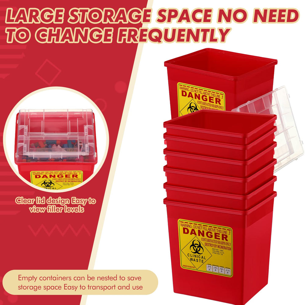 Lothee container with clear lid showing fill level for safety monitoring