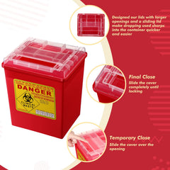 Lothee sharps container with lockable cover to prevent exposure