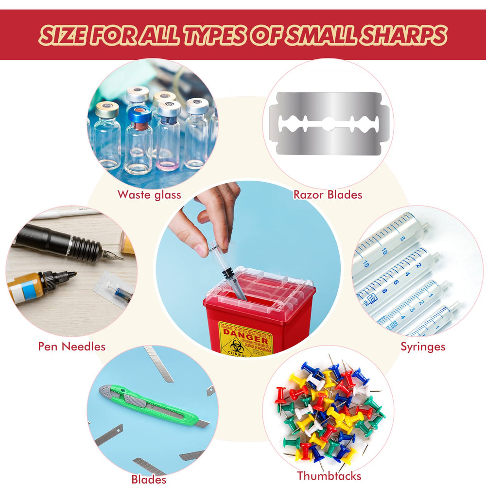 Lothee home safety-friendly sharps container for households with children or pets