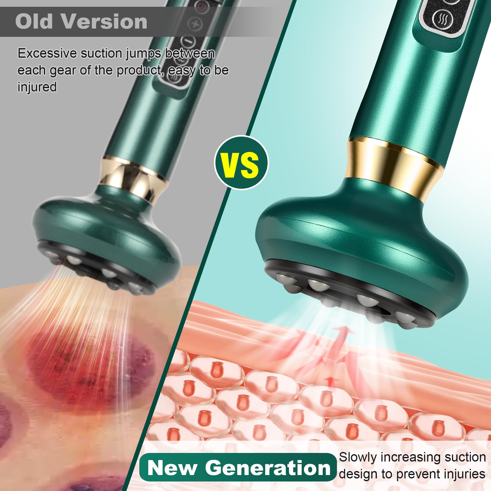 Lotpick electric cellulite remover on legs offers soothing relief.