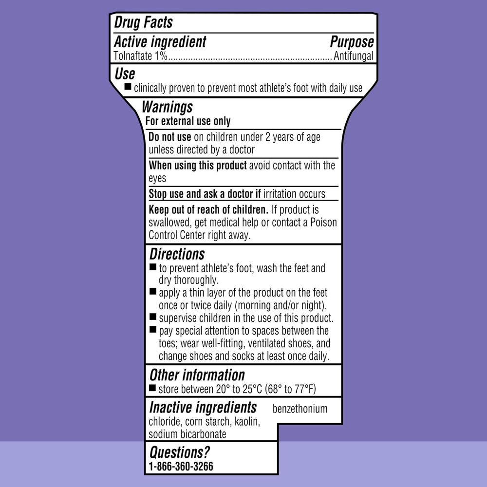Graphic highlighting Lotrimin AF clinically proven prevention claim.