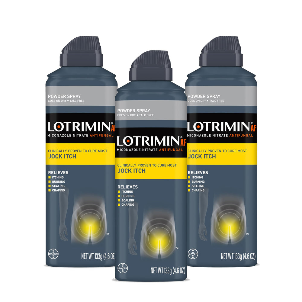Lotrimin AF jock itch powder spray bottle top eases application