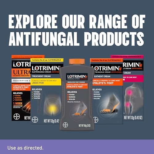 Moisture-absorbing action of Lotrimin AF powder on the feet.