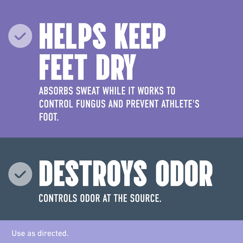 Lotrimin AF powder orifice between toes for protection and dryness.