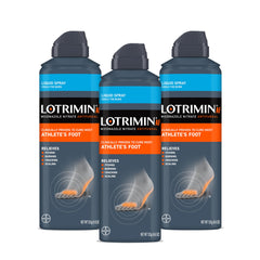 Lotrimin AF spray bottle shown for easy, broad foot application.