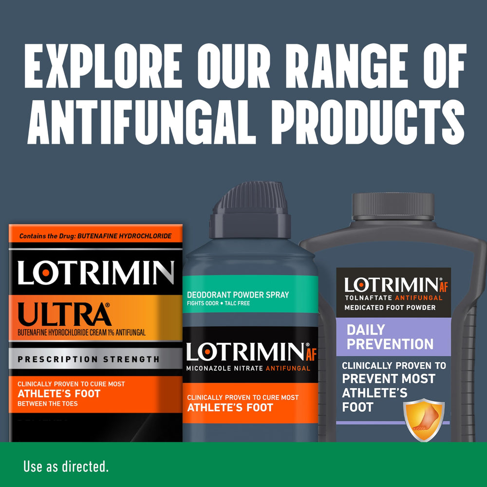 Lotrimin inner thigh usage image highlights portability and quick refreshment
