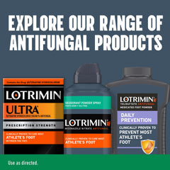 Lotrimin inner thigh usage image highlights portability and quick refreshment