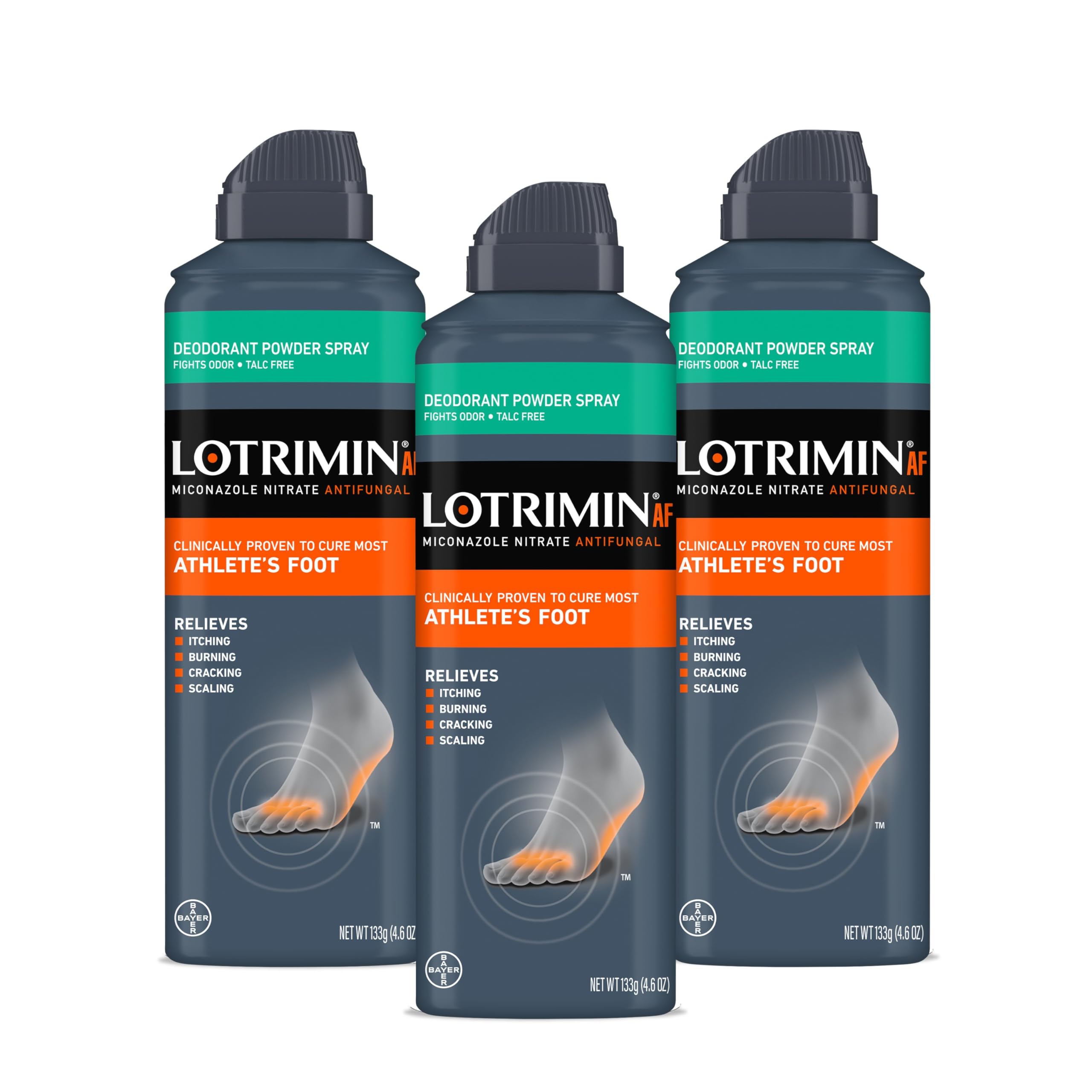 Lotrimin medicated powder spray front can for odor control and freshness