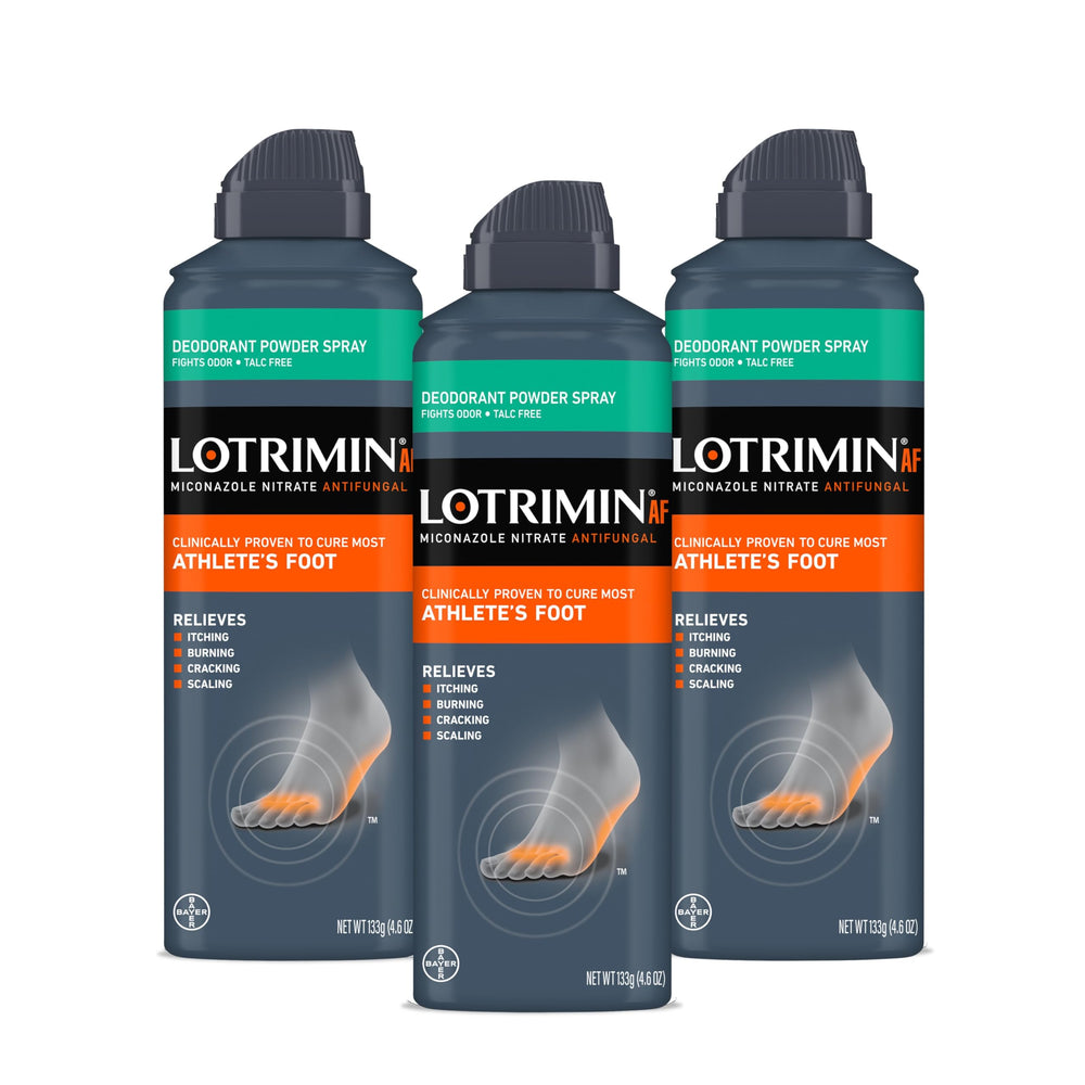 Lotrimin medicated powder spray front can for odor control and freshness