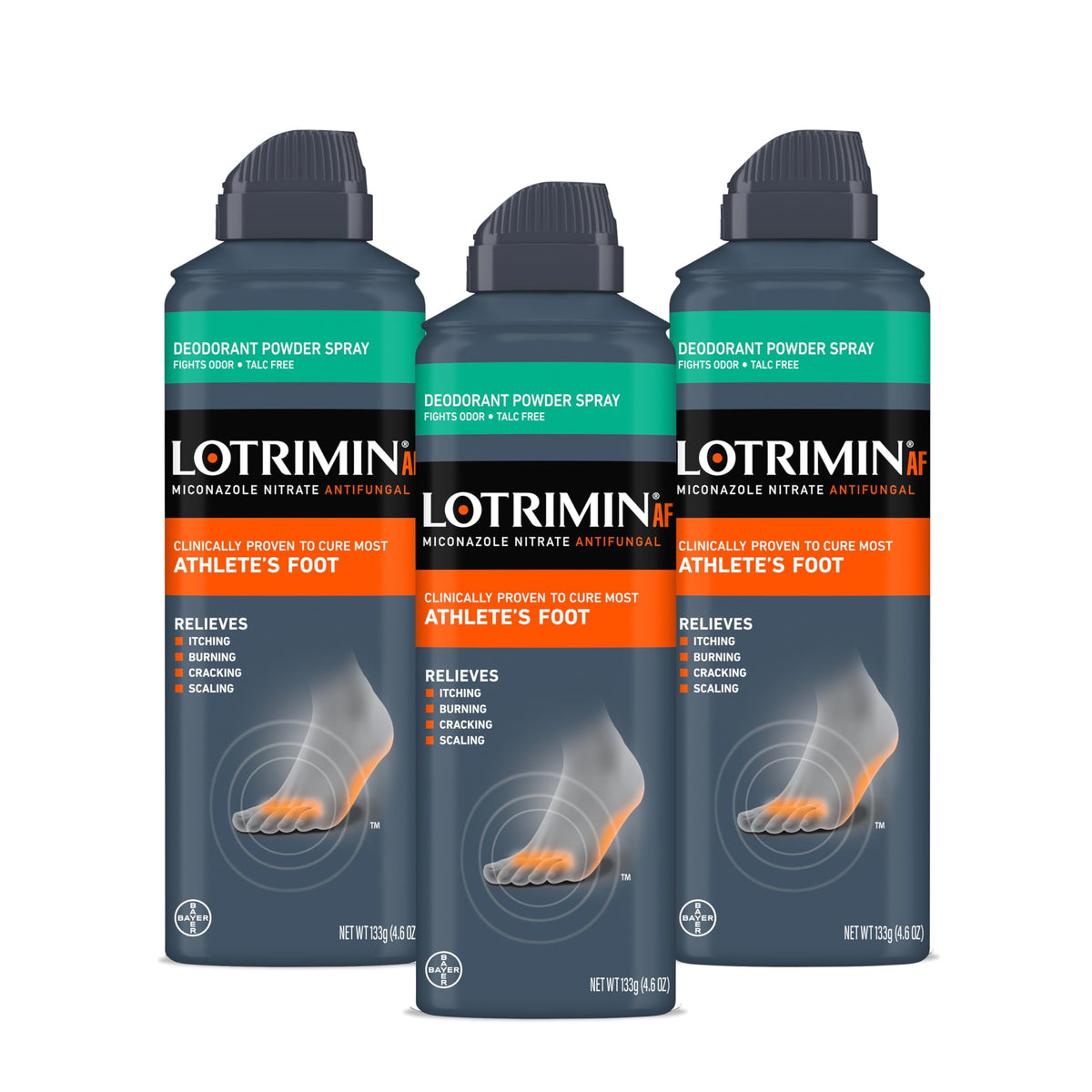 Lotrimin medicated powder spray front can for odor control and freshness