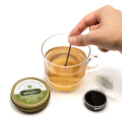 Lotus Blooming Herbs Shilajit resin Himalayan landscape evokes wild-crafted origin.