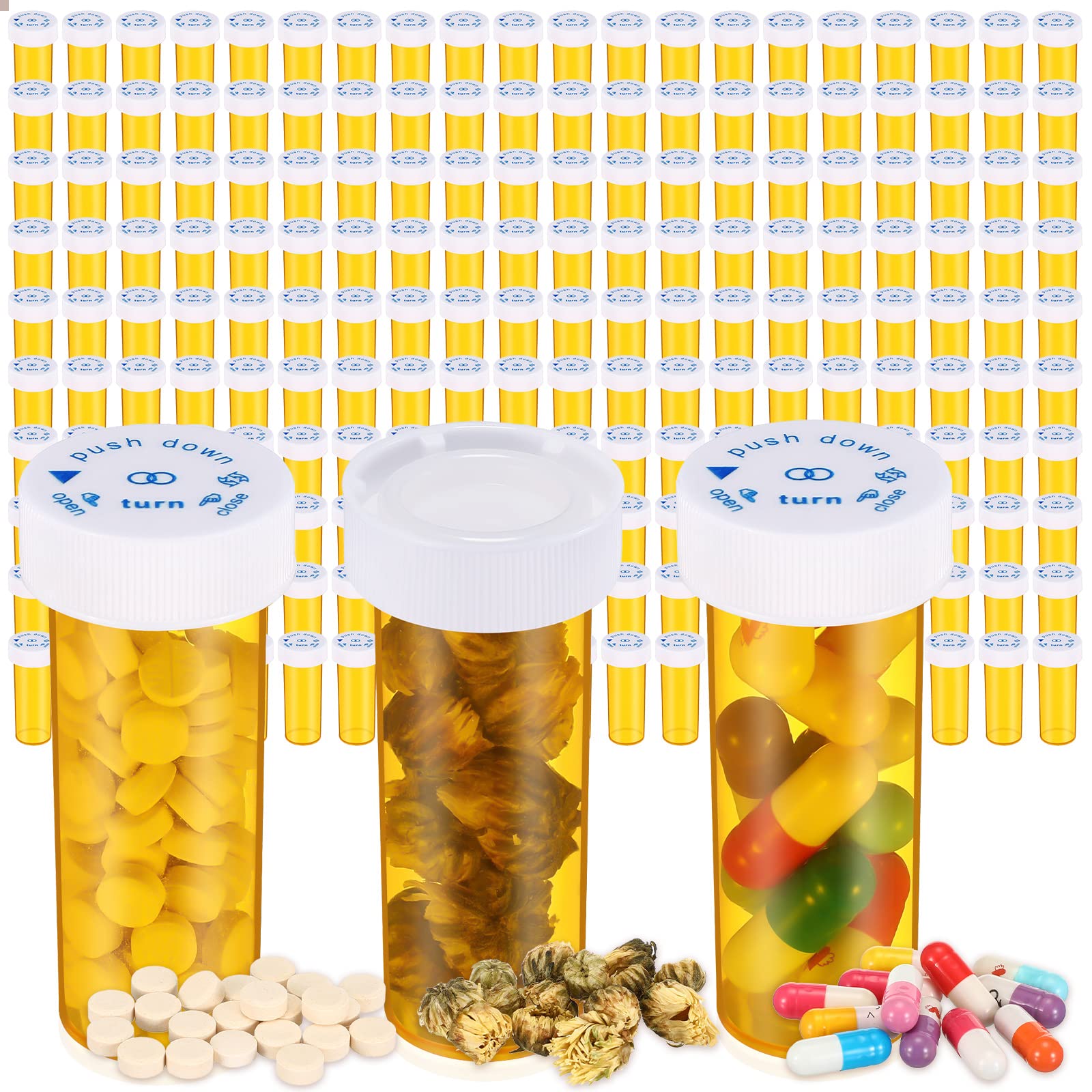 Lounsweer 6-dram pill bottle with orange cap for secure daily medication storage.