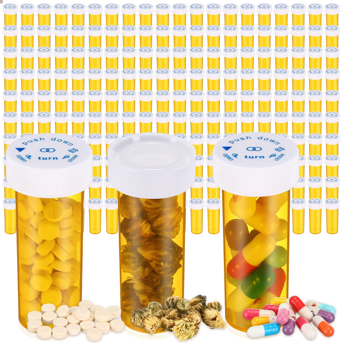 Lounsweer 6-dram pill bottle with orange cap for secure daily medication storage.