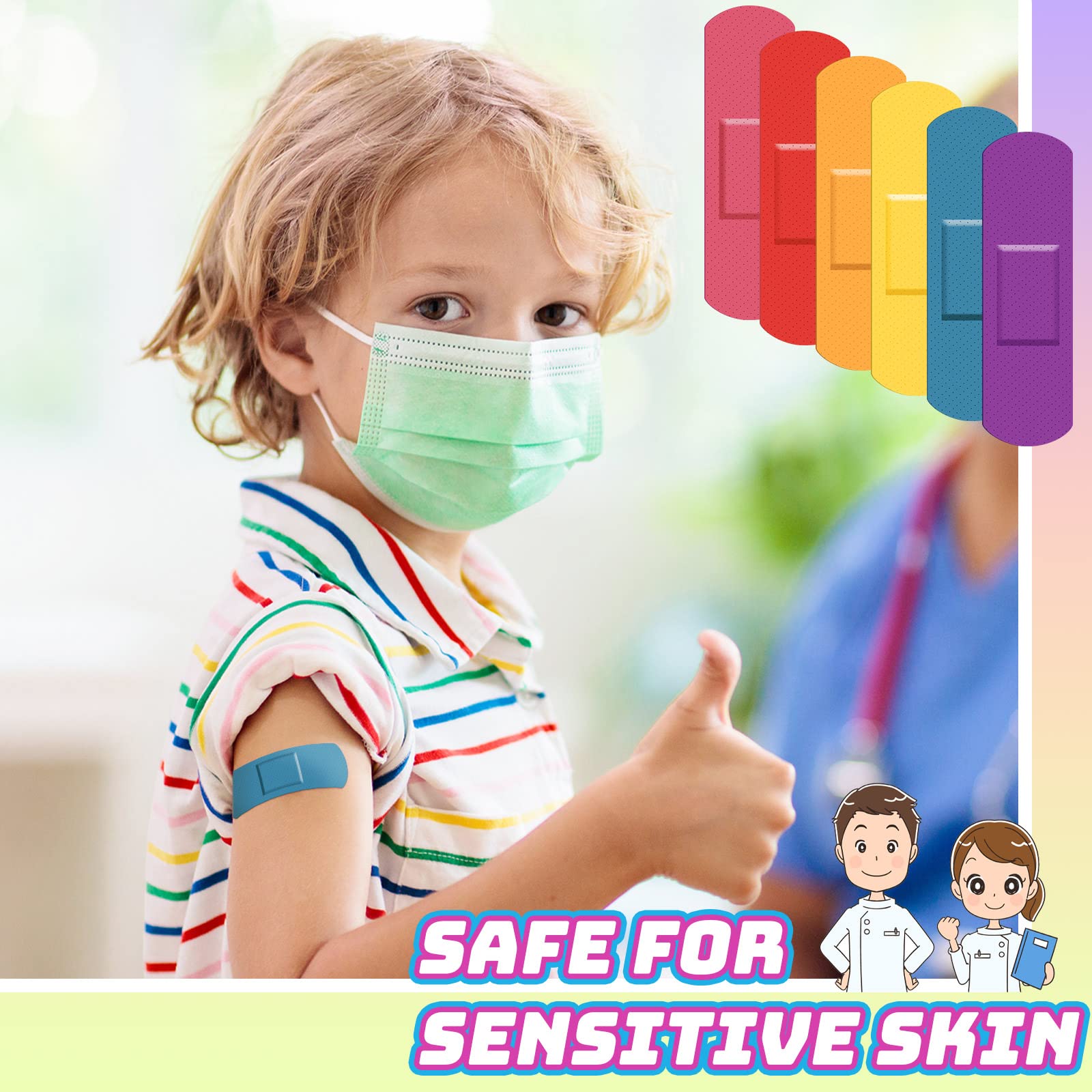 Lounsweer kids bandages sized 56 by 19 mm for small wounds.