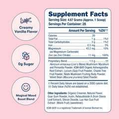 Love Sweat Fitness Mood Boost Powder coffee mixer highlights creamy vanilla in morning brew.