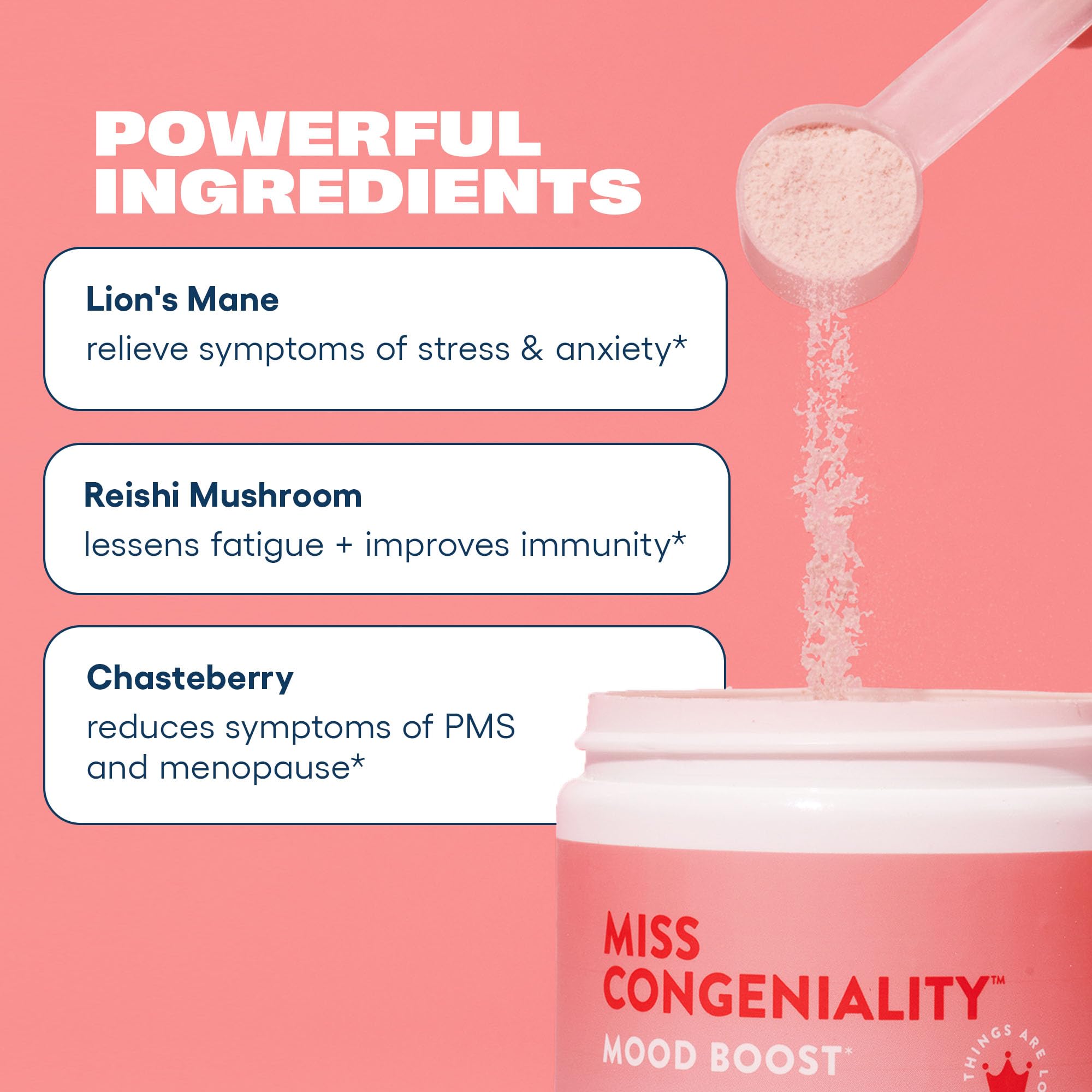 Love Sweat Fitness Mood Boost Powder vanilla pour for easy smoothie or coffee boost.