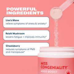 Love Sweat Fitness Mood Boost Powder vanilla pour for easy smoothie or coffee boost.