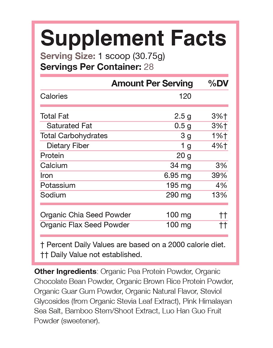 Love Sweat Fitness chocolate protein pour into a glass for a quick vegan shake