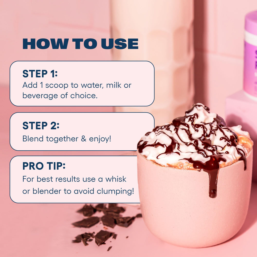Love Sweat Fitness Sleep Boost Powder scoop beside a mug marks easy nightly use