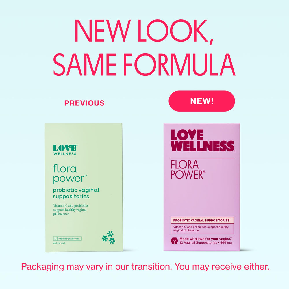 Love Wellness boric acid suppositories image shows bedtime use for comfort and balance.