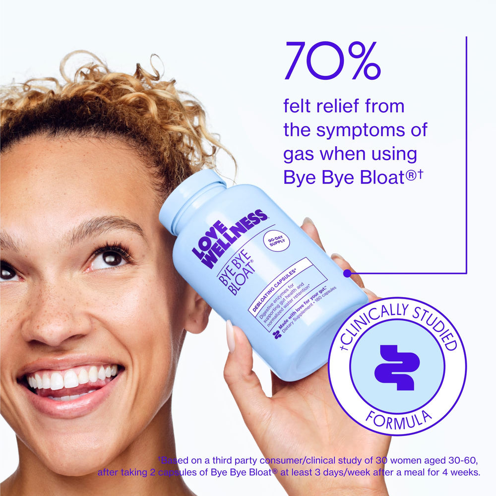 Love Wellness Bye Bye Bloat fennel and ginger offer soothing aroma