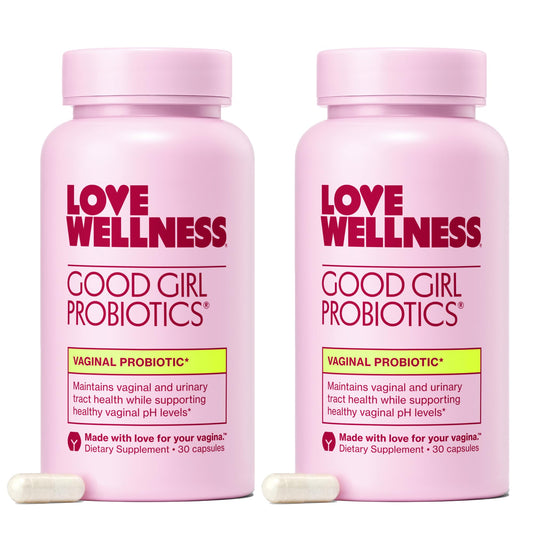 Love Wellness Good Girl Probiotics bottle - daily vaginal health support.