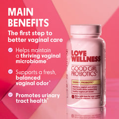 Love Wellness Good Girl Probiotics capsule - compact vegan daily dose.