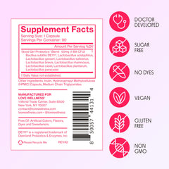 Love Wellness Good Girl Probiotics daily-dose cup and capsule imagery for everyday use.