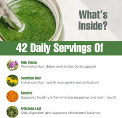 Love Your Liver milk thistle ingredients closeup features liver-supporting botanicals.