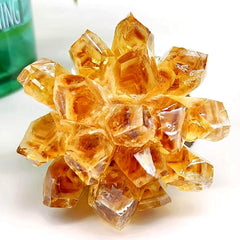 Loverain orange quartz cluster serves as a warm centerpiece, creating a calm ambiance.