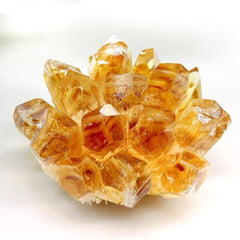 Loverain natural quartz point cluster detail highlights unique facets for decorative accents.