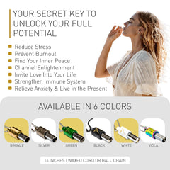 Lovetuner worn during yoga to support steady breathing and relaxation.
