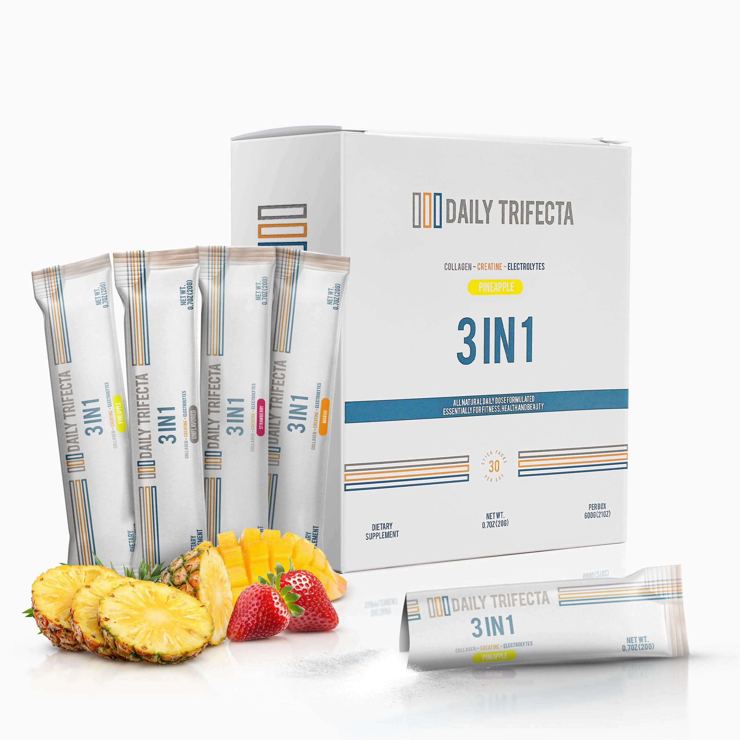 Lovie Style Daily Trifecta pineapple stick pack ready to mix for daily hydration